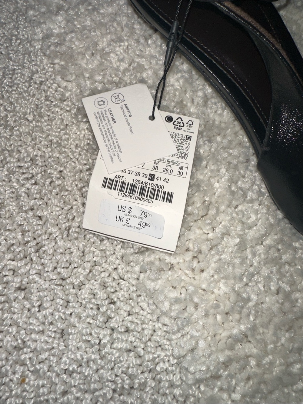 Zara Leather Slingback Kitten Heels - Picture 5 of 6